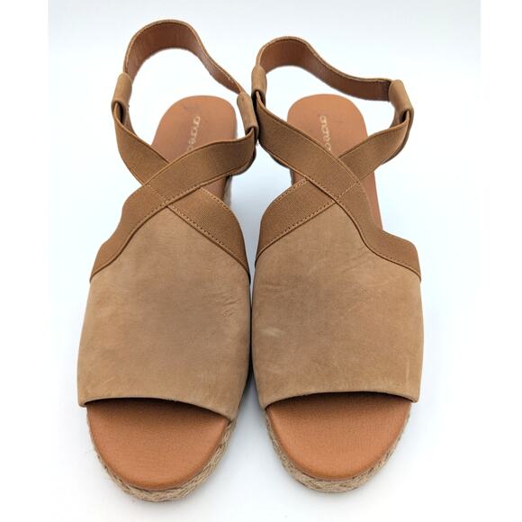 Andre Assous Nalik Wedge Sandal Women's Elastic Strap Brown Size US9.5M EU40 - Picture 12 of 14